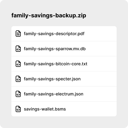 An illustration showing what is included in the backup kit.